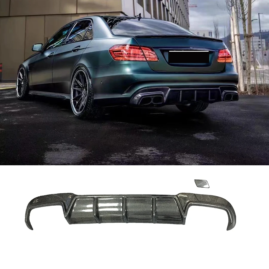 

Carbon Fiber Material Rear Bumper Lip Chin Spoiler Diffuser For Mercedes Benz W212 Modify E63 Car Body Kit 2012 Up