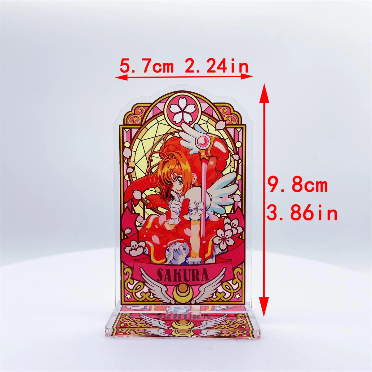 Фото Аниме Card Captor Сакура Фигурка Акриловая подставка KINOMOTO SAKURA LI SYAORAN Модельная тарелка 1 шт. Настольный декор Стоящий знак Подарок фанатам игры №2