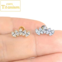 f136 titanium zircon labret piercing lip stud cartilage helix perforated ear nail 16g internal thread earrings jewelry for women
