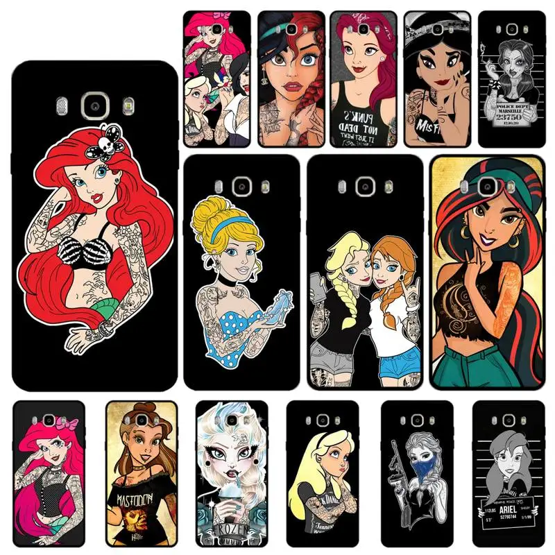 

Tattoo Disney Princess Phone Case for Samsung J 4 5 6 7 8 prime plus 2018 2017 2016 J7 core