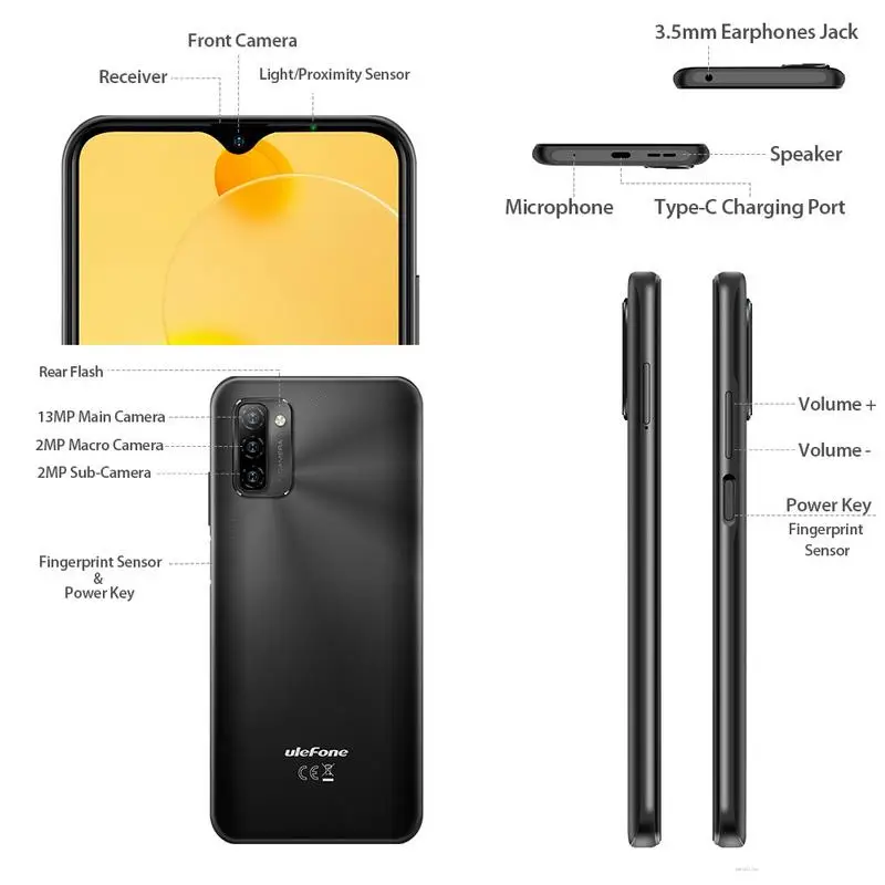 ulefone note 12p smartphone sc9863a octa core processor 6 82 inch hd android 11 os 4gb 64gb 7700mah battery global version free global shipping