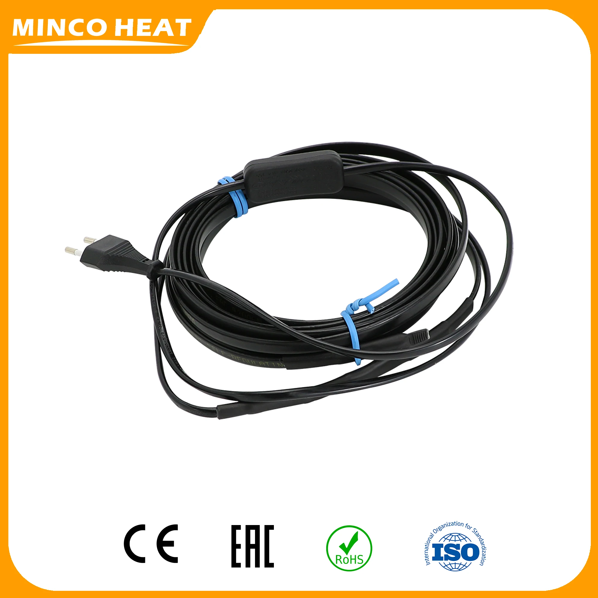 Нагревательный кабель Minco Heat 25 Вт/м, саморегулирующаяся труба, защита от замораживания крыши, желоба для обледенения, с электрическим проводом с европейской вилкой 220 В