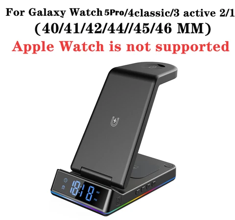 Новая беспроводная зарядная станция Galaxy Watch 6 3 в 1 зарядная станция для Samsung S23 Ultra S22 S21 S20 Galaxy 5 4 3 Active 2