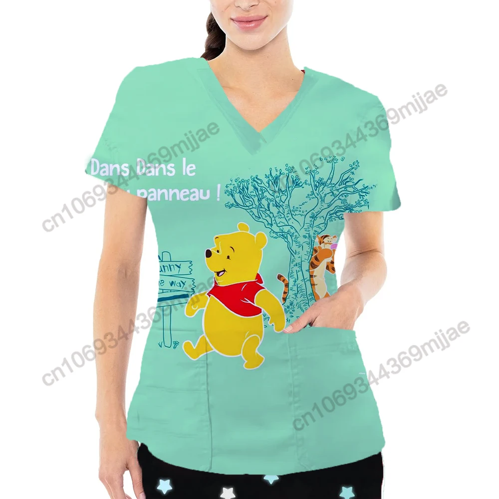 Униформа медсестры Yk2 женские футболки с v-образным вырезом топы Y2k женская одежда