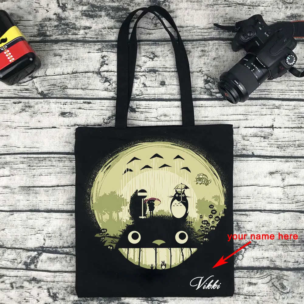 

Женская сумка на плечо с принтом Тоторо, гибли, летние кошельки и сумки, сумка-тоут, сумка для покупок, многоразовая пляжная сумка, Повседнев...