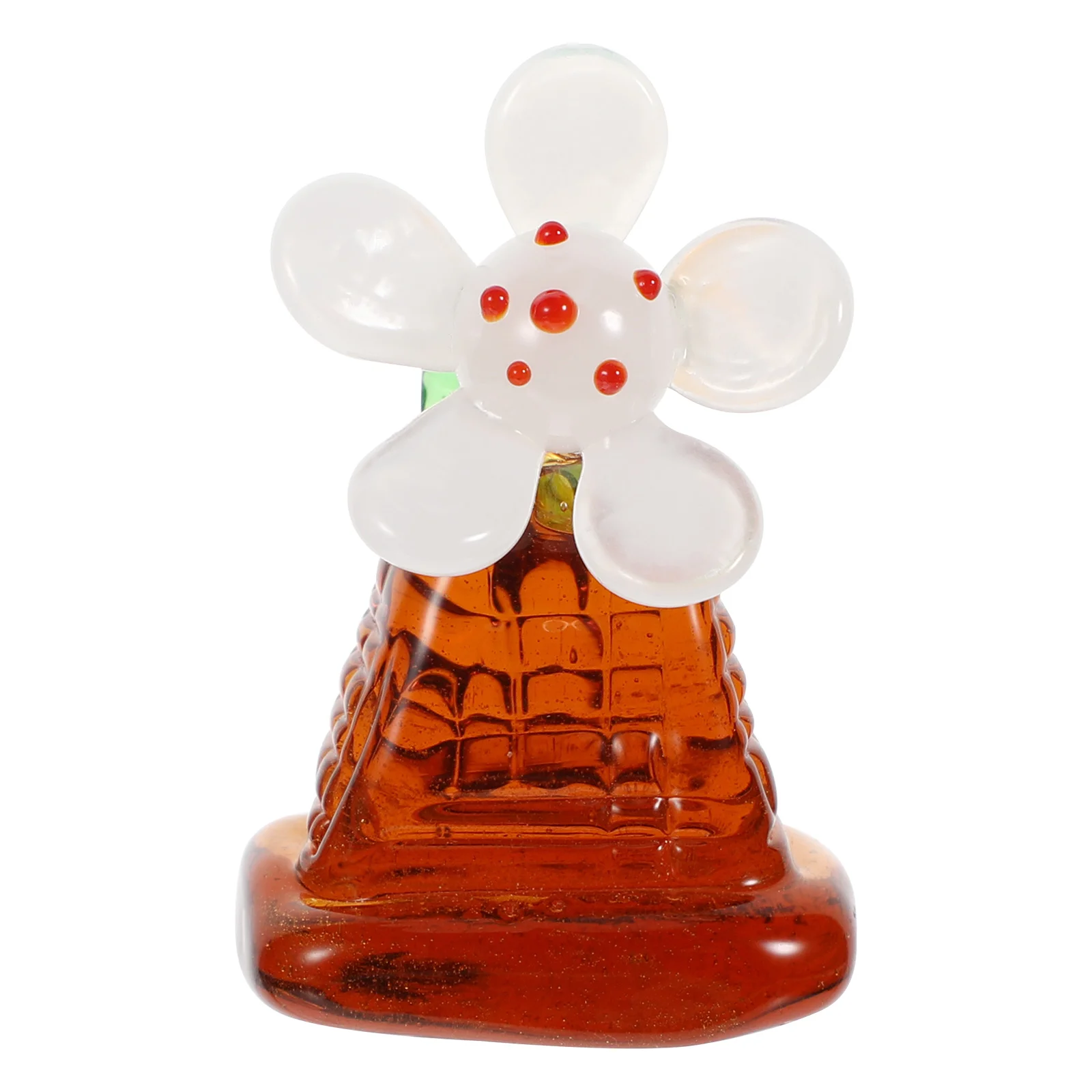 

1pc Glass Flower Ornament Indoor Beautiful Crystal Flower Ornament