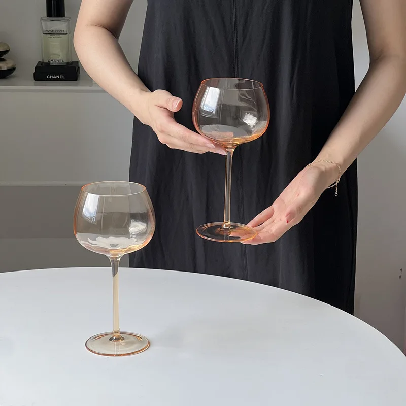 

Medieval Orange Pumpkin Cup French Goblet Home Vintage Cup Color Red Wine Glass Home Decoration