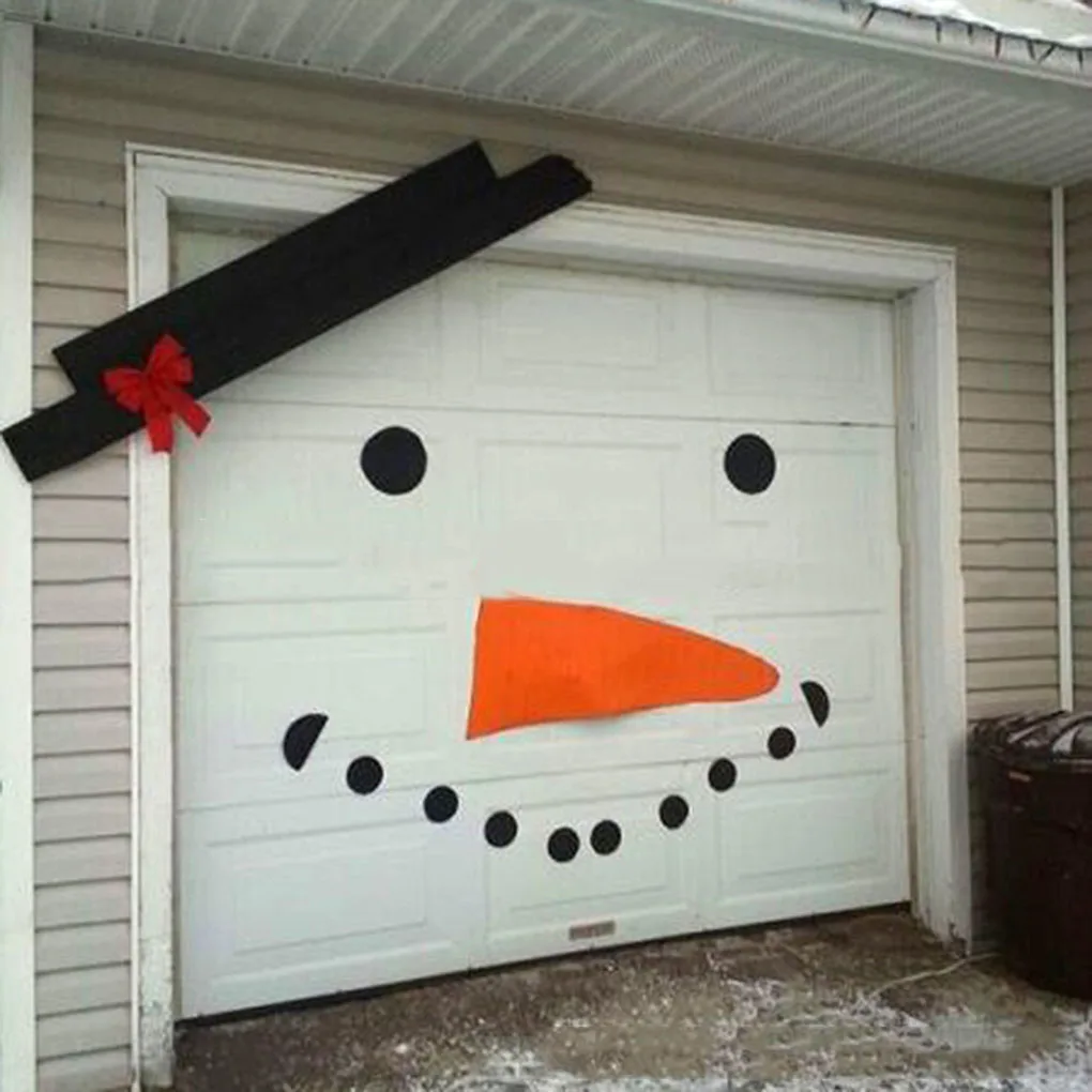16pcs/Set DIY Christmas Snowman Decoration Outdoor Garage Door Decoration For Christmas Holiday DIY Snowman Christmas Decoration