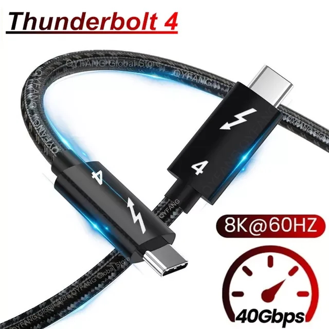 

4 кабеля USB4 40 Гбит/с, USB C кабель типа C PD 100 Вт 8K, кабель для передачи данных, кабель для Macbook Thunderbolt 4