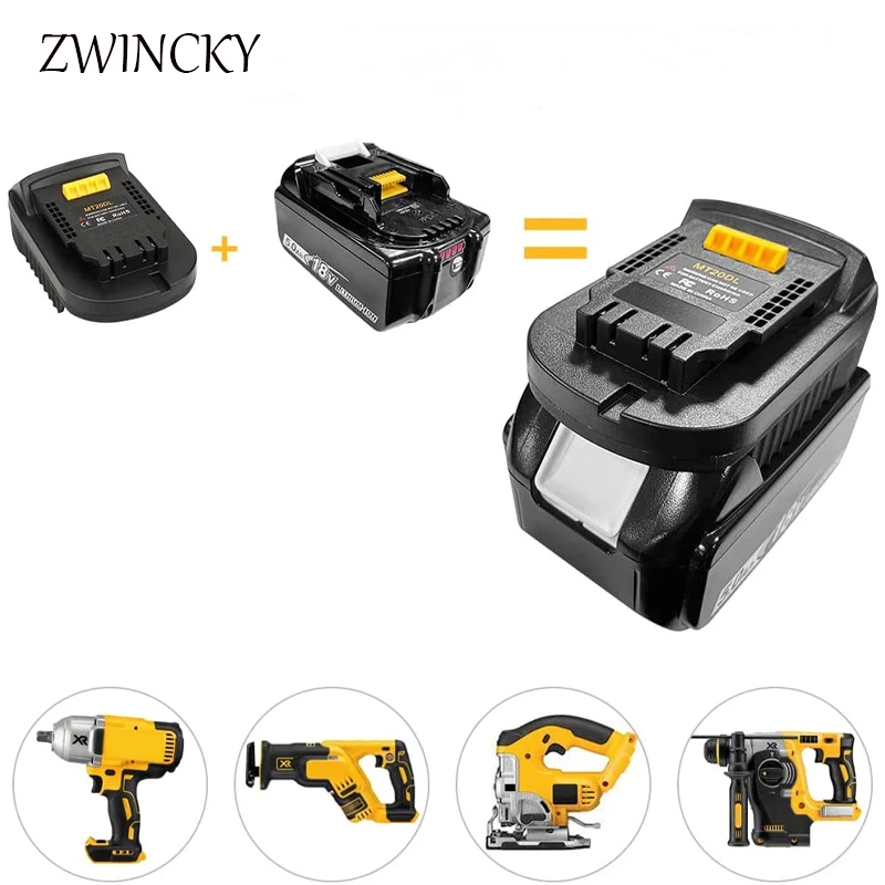 Адаптер для аккумулятора Mt20Dl Makita 18 в переключатель Dewalt 20 инструменты Bl1830 Bl1860 Bl1815