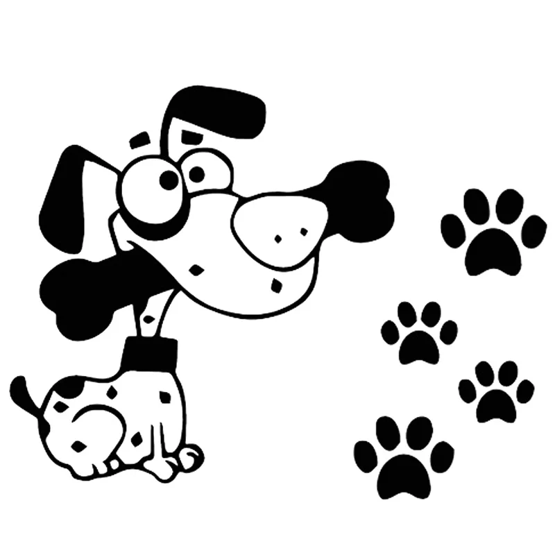 

Cute Dog and Paw Print Cut Vinyl Decal Car Sticker Waterproof Auto Decoration for Car Body Bumper Rear Window N68