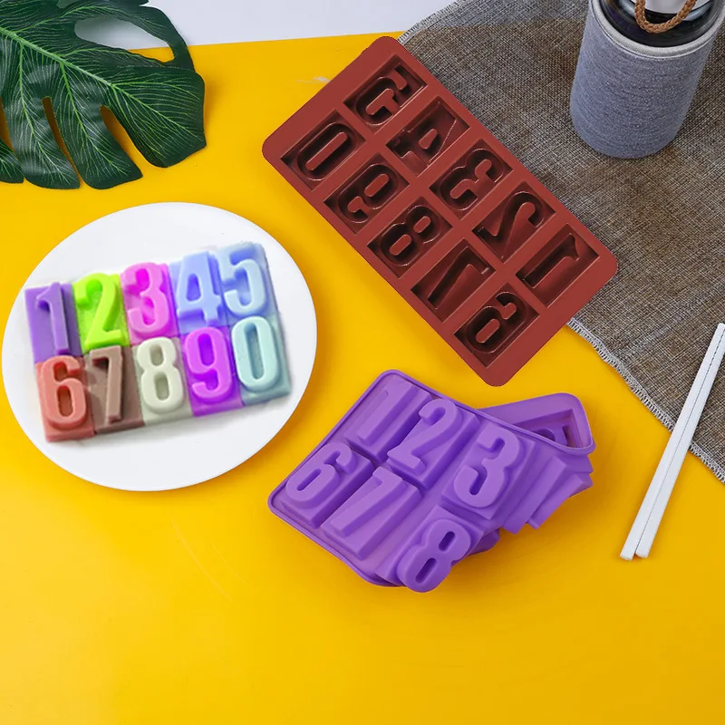 

0-9 Silicone Numbers Chocolate Molds Cookies Cold 3D Digital Shape Fondant Cake Baking Jelly Candy Pastry DIY Decorating Tools