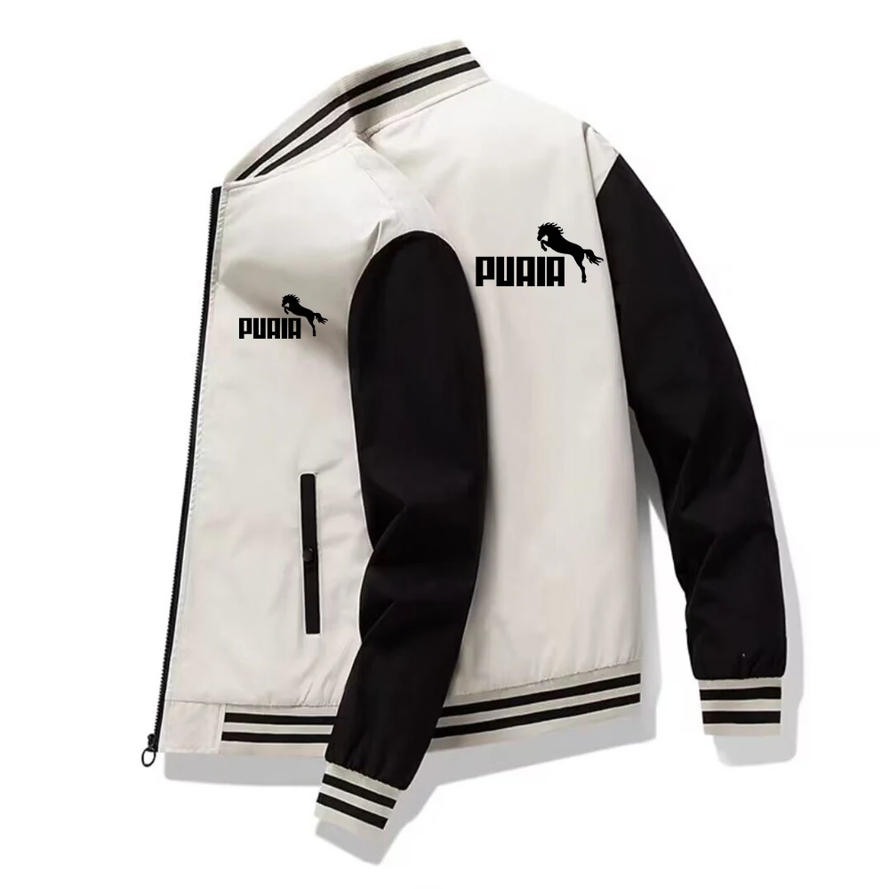 

Baseball Sports Outdoor Jacket 2023 Spring and Autumn Men's Motorcycle Combat Jacket Men's Stand Collar Splicing Pilot Jacket