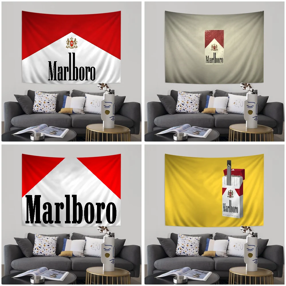 M-Marlboro LOGO Printed Large Wall Tapestry Indian Buddha Decoration Witchcraft Bohemian Hippie Decor Blanket