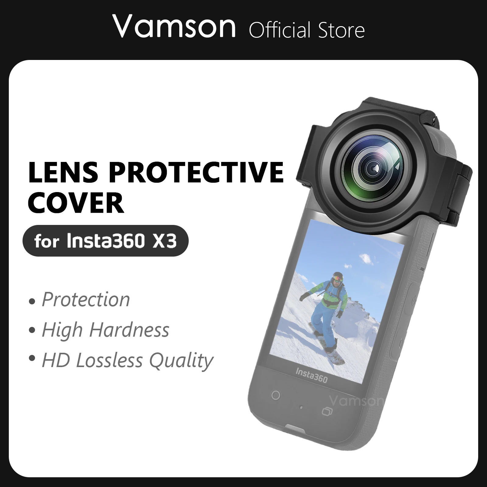 

Vamson Lens Protective Cover for Insta360 X3 Action Camera High Tansmittance Camera Lens Protector for Insta 360 X3 Accessories