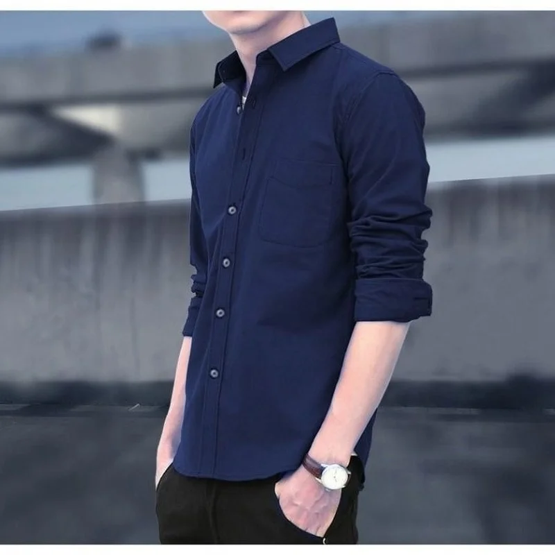 Summer Short Sleeve Turndown Collar Regular Fit New Oxford Fabric Cotton Excellent Comfortable Business Men Casual Shirts E69