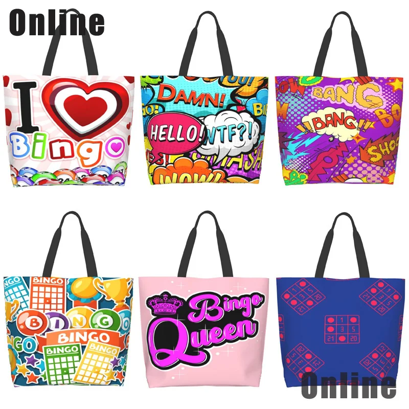 I Love Bingo Game Funny Handbags Shoulder Bags Casual Shoppi