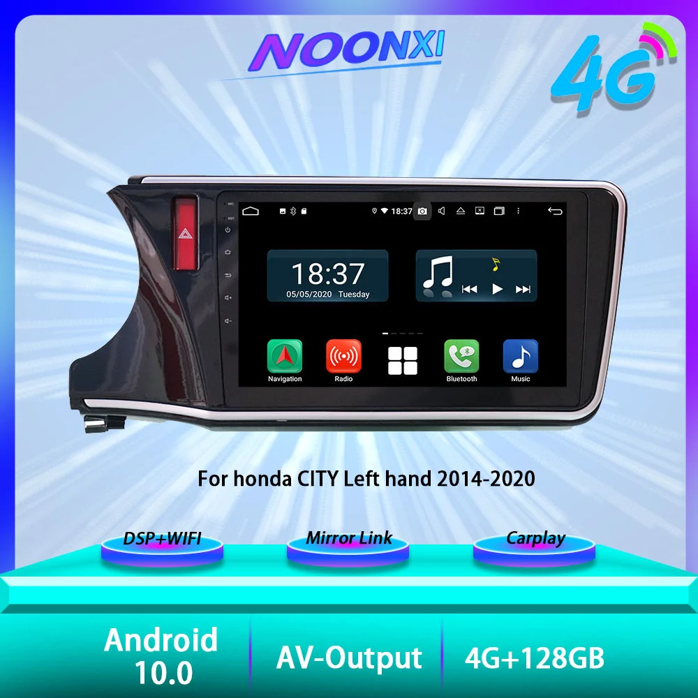

128G Android 10 для Honda CITY Levo Peptide 2014-2020 мультимедийный автомобильный радиоприемник, GPS-навигатор, экран проигрывателя