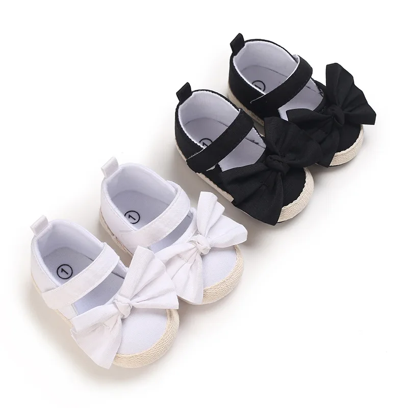 

New Summer Shoes Newborn Infant Baby Girl Boy Soft Crib Shoes Infants Anti-slip Sneaker Solid Bowknot Prewalker 0-18M