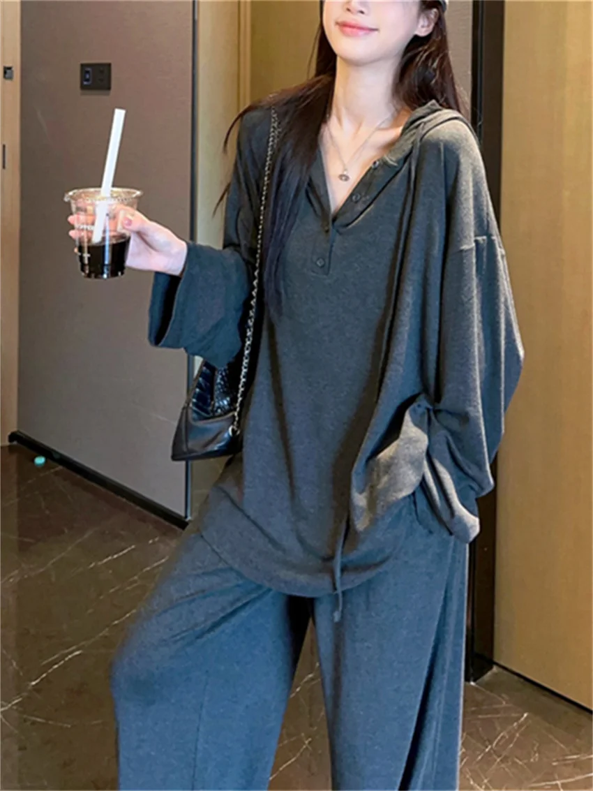 Женский офисный костюм PLAMTEE повседневный шикарный свободного покроя с капюшоном