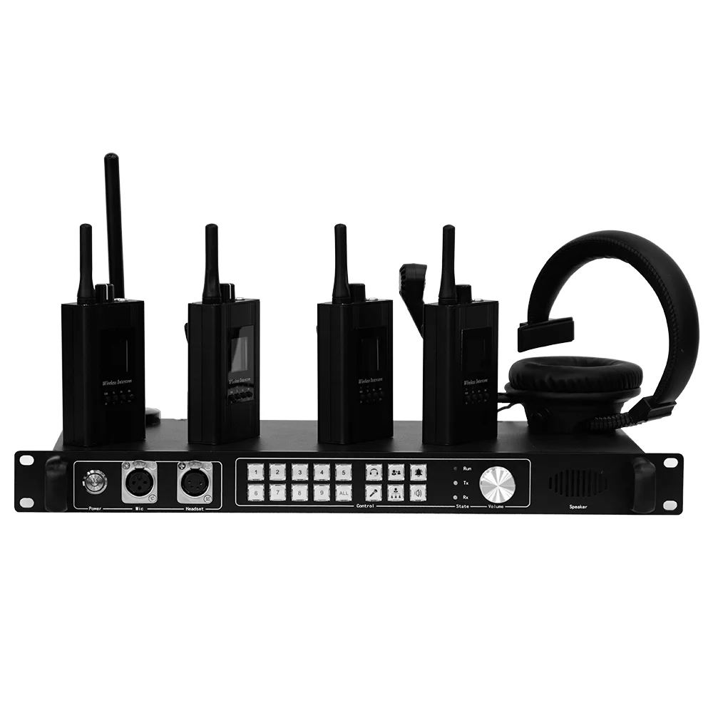 

8-channel intercom radio communication wireless call system with tally light