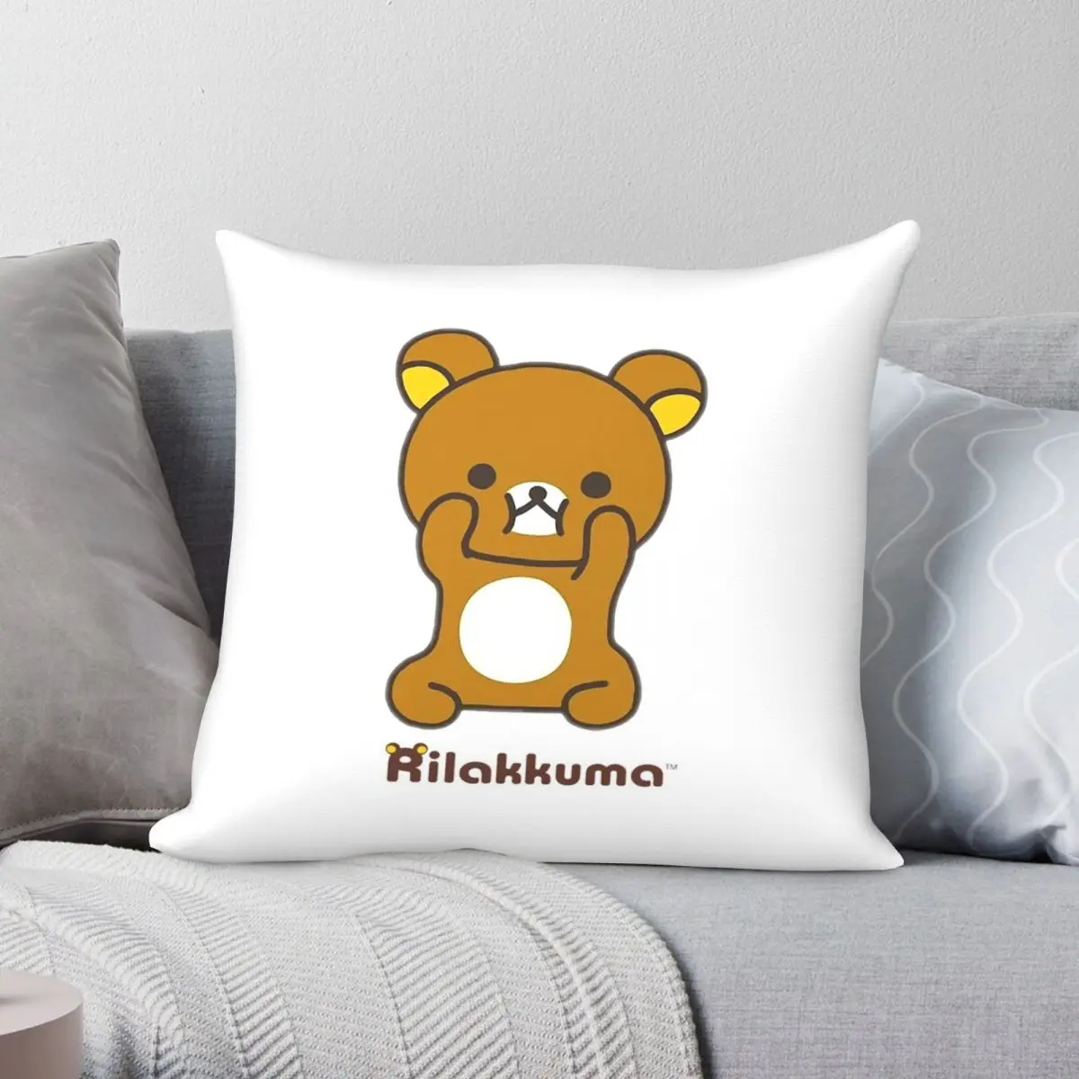 

Rilakkuma наволочка с изображением медведя полиэфирная льняная бархатная Наволочка на застежке-молнии