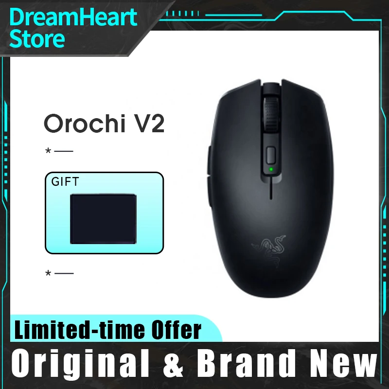 Razer Orochi V2 Ultra-Lightweight Wireless Gaming Mouse Dual Wireless Modes Up to 950h Battery Life 18K DPI Sensor For Pc Laptop