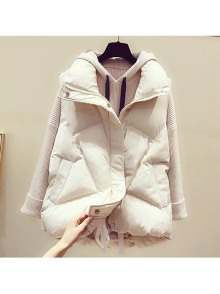 

Женский пуховой жилет светильник укороченный ветрозащитный легкий теплый жилет на белом утином пуху без рукавов, новинка 2022