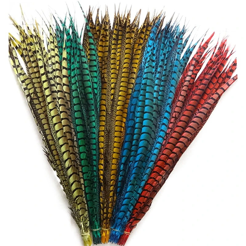 

50pcs/Lot Colored Lady Amherst Pheasant Tail Feathers for Crafts Long Decor DIY Carnival Wedding Accessories Decoration Plumes