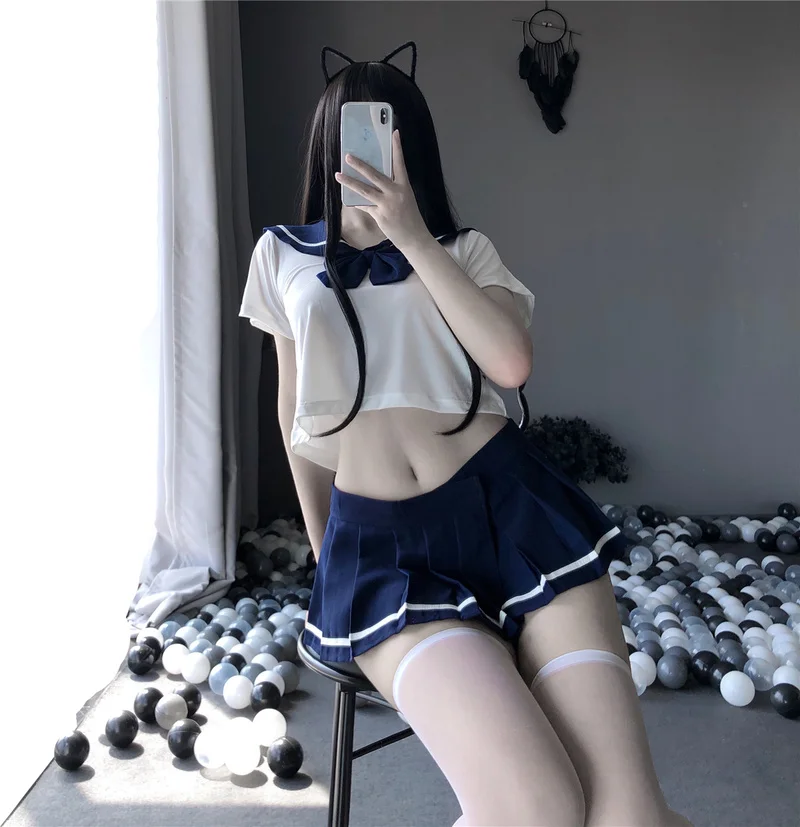

Exotic Apparel Student Girls School Uniform Sexy Lingerie JK Pleated Skirt Women Night Roleplay Temptation Cheerleading Outfits
