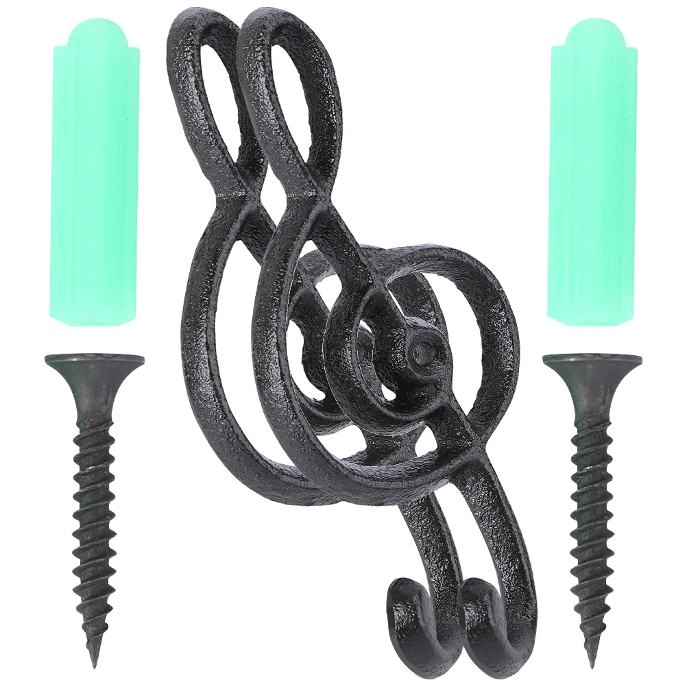 

2pcs Musical Note Hooks Vintage Wall Hooks Decorative Hooks Wall Hanger Hook