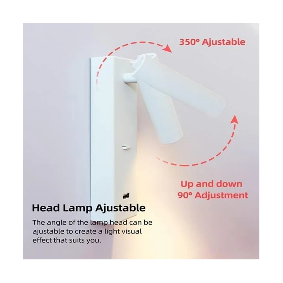 Лампа перезаряжаемая настенная лампа гостиничная Инженерная прикроватная