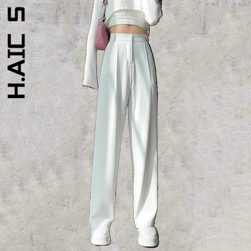 

Женские брюки H. АИК, Новые облегающие брюки с широкими штанинами, офисные женские эластичные брюки, повседневные штаны, шикарные брюки для ж...