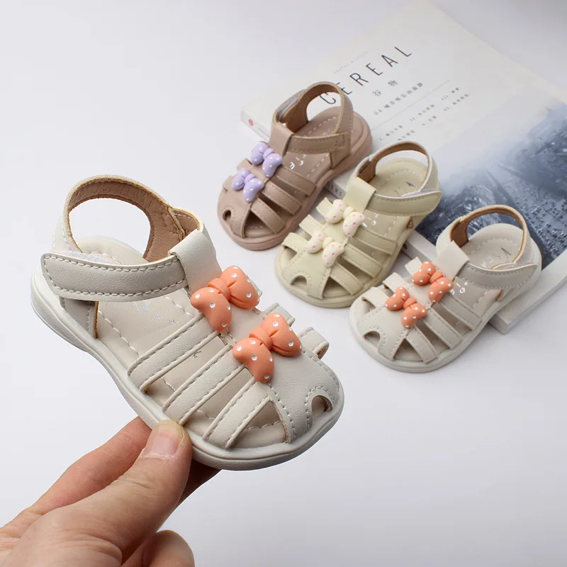 

Baby Girls Cute Bow Knot Sandals Summer Soft Sole Flat Princess Dress Shoes Girl Infant Non-Slip Walking Shoes Footwear
