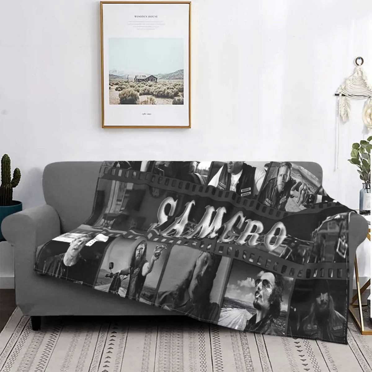 

Sons Of Anarchy Plaid Blankets Sofa Cover Fleece Spring/Autumn Cool Collage Warm Throw Blanket for Home Office Plush Thin Quilt