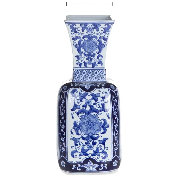 Классическая ваза для цветов сине-белые керамические украшения рукоделия
