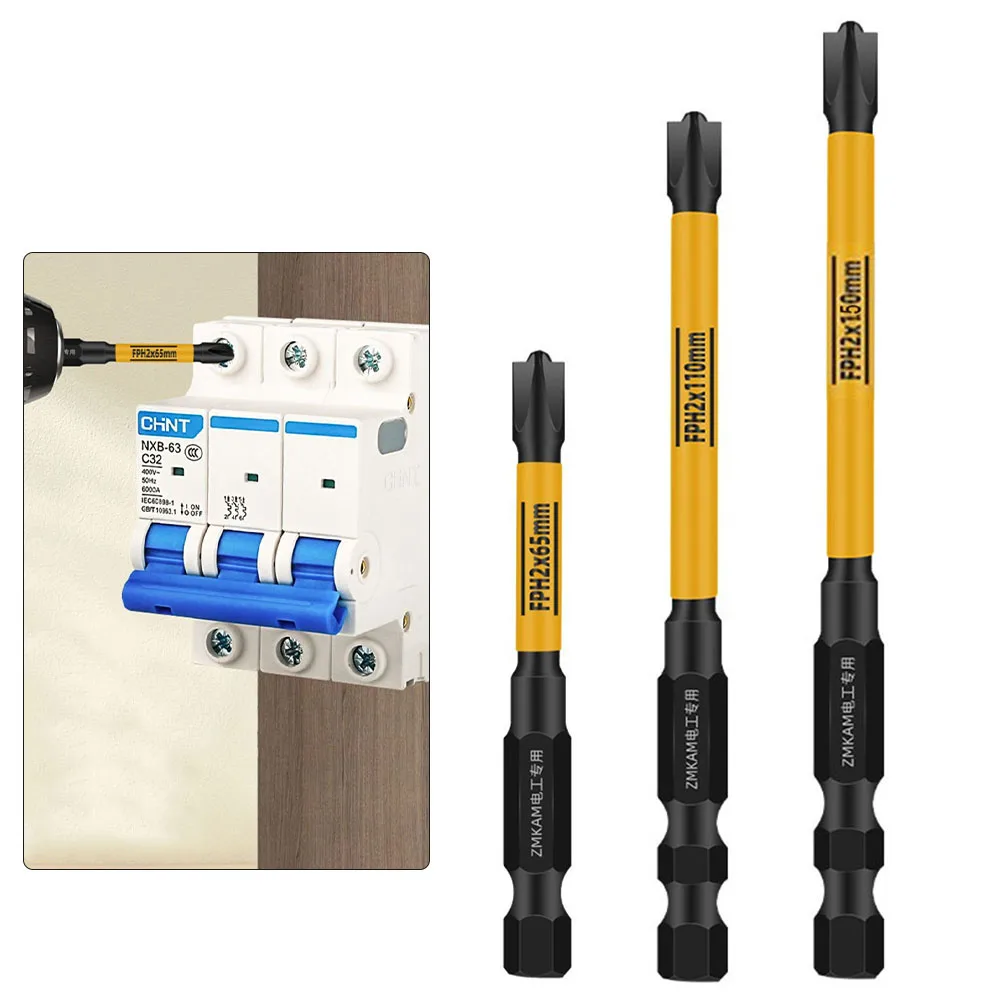 

65/110/150mm Magnetic Special Cross Screwdriver Bit Nutdrivers FPH2 For Socket Switch Electrician Power Tool