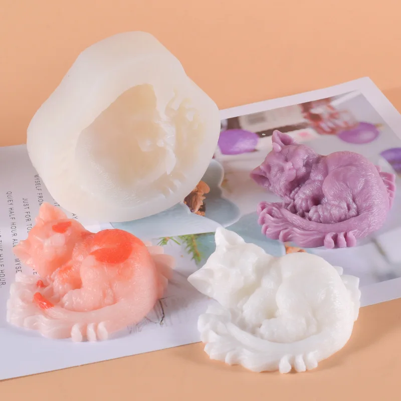 

Спящий дьявол, кот, торт, шоколад, Силиконовые свечи, форма, Симпатичная кошка, смола, силиконовая форма, украшения ручной работы, гипсовые фо...