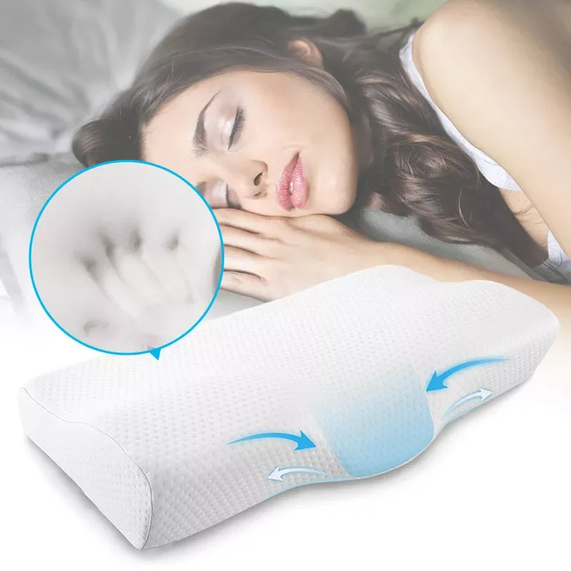 

Memory Foam Orthopedic Pillow Neck protection Slow Rebound Butterfly Shaped Pillow Health Cervical Neck Bedding Dropshipping