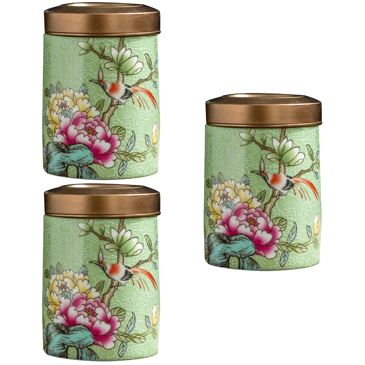 

Tea Jar Ceramic Canister Coffee Storage Container Can Ceramics Sealing Jars Bottle Pepper Porcelain Cute Leaf Vintage Pottery