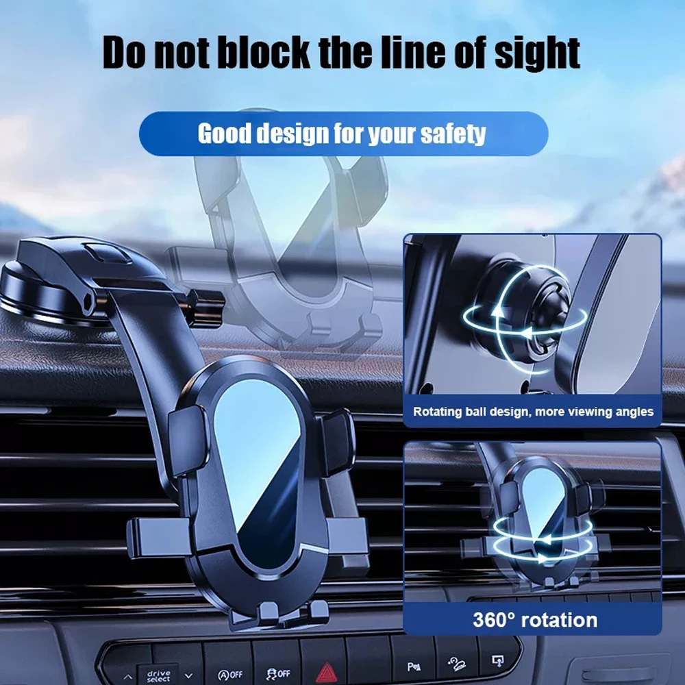 

2022 New Long Arm Sucker Gravity Car Mobile Phone Holder Stand Universal Dashboard Clip Support For iPhone 11 PRO Accessories