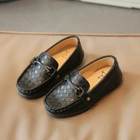 black childrens boat shoes 2022 four seasons new wild belt metal boy party kids fashion performance shoes classic britain style