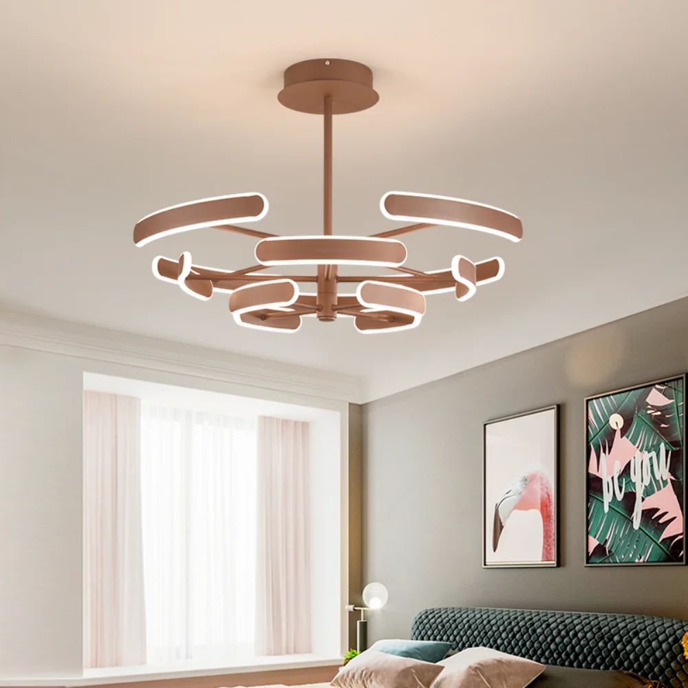 

Modern New living room lamp modern minimalist style chandelier Nordic restaurant bedroom lamp luxury atmospheric ceiling lamp