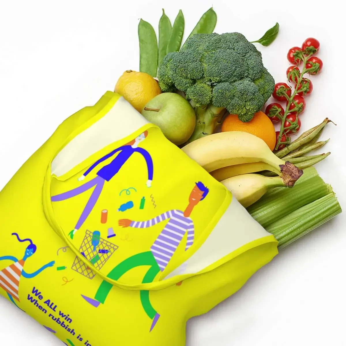 We All Win Бакалея Большая сумка для покупок Женская уличная роспись Искусство