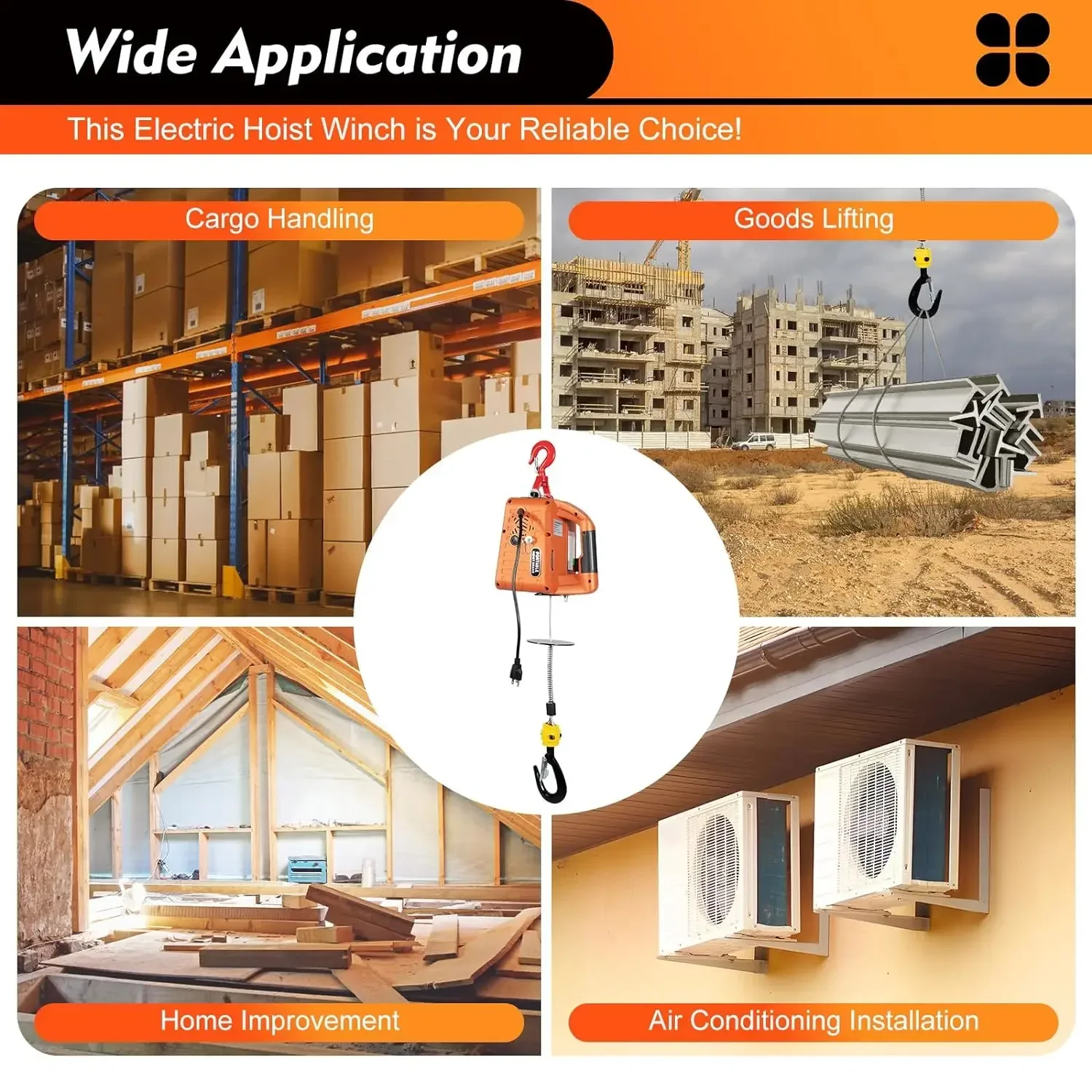 Электрический подъемник с дистанционным управлением грузоподъемность 500 кг/220