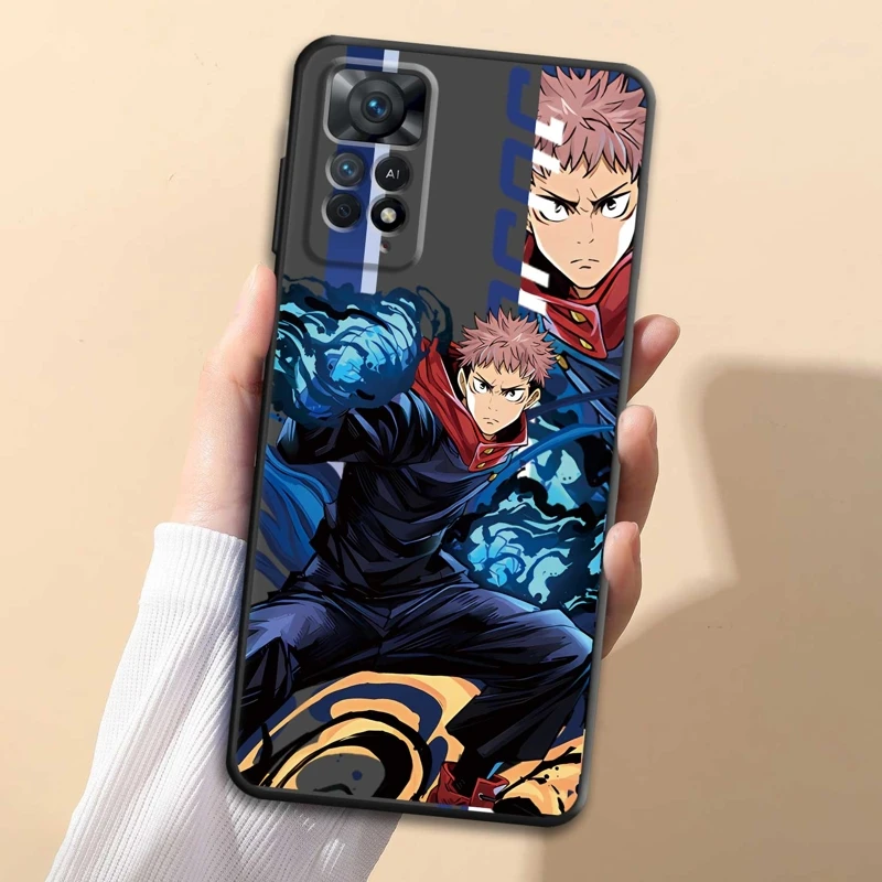 

Чехол для Xiaomi Redmi Note 8 9 10 11 12 4G 5G Pro 9S 10S 10Pro NOTE11 11 11T 8T 11s juютсу Kaisen Anime Maki Itadori Yuji