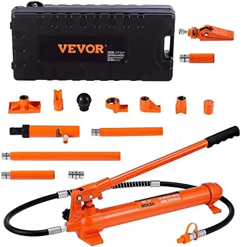 

Ton Porta Power Kit, Hydraulic Ram with , Car Jack with 4.6 ft/1.4 m Oil Hose, Bent Frame Repair Tool with Storage Case for Auto