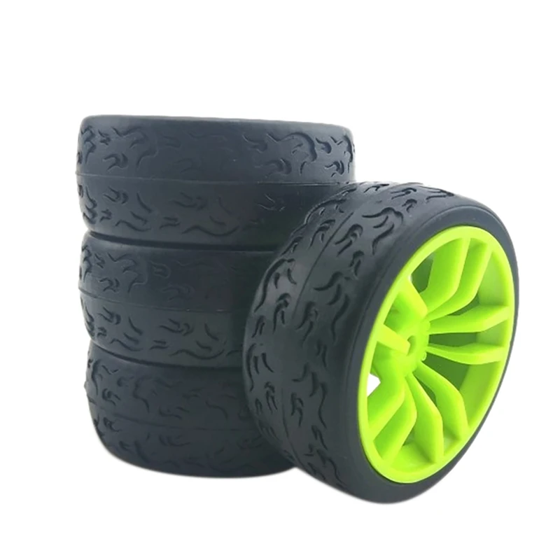 

4PCS 12Mm Hex 66Mm RC Car Rubber Tires Wheel Rim For 1/10 RC Car Upgrade Parts Accessories For 1/10 Model Flat Running