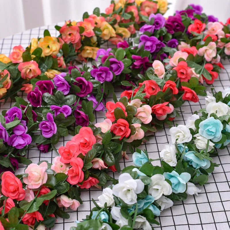 

Simulation flower small rose rattan plastic craft decoration living room set wedding indoor and outdoor decoration office decor