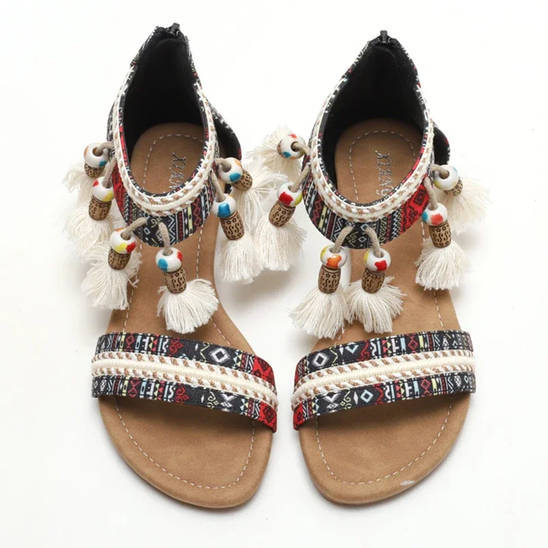 Богемные женские босоножки на танкетке в европейском и американском